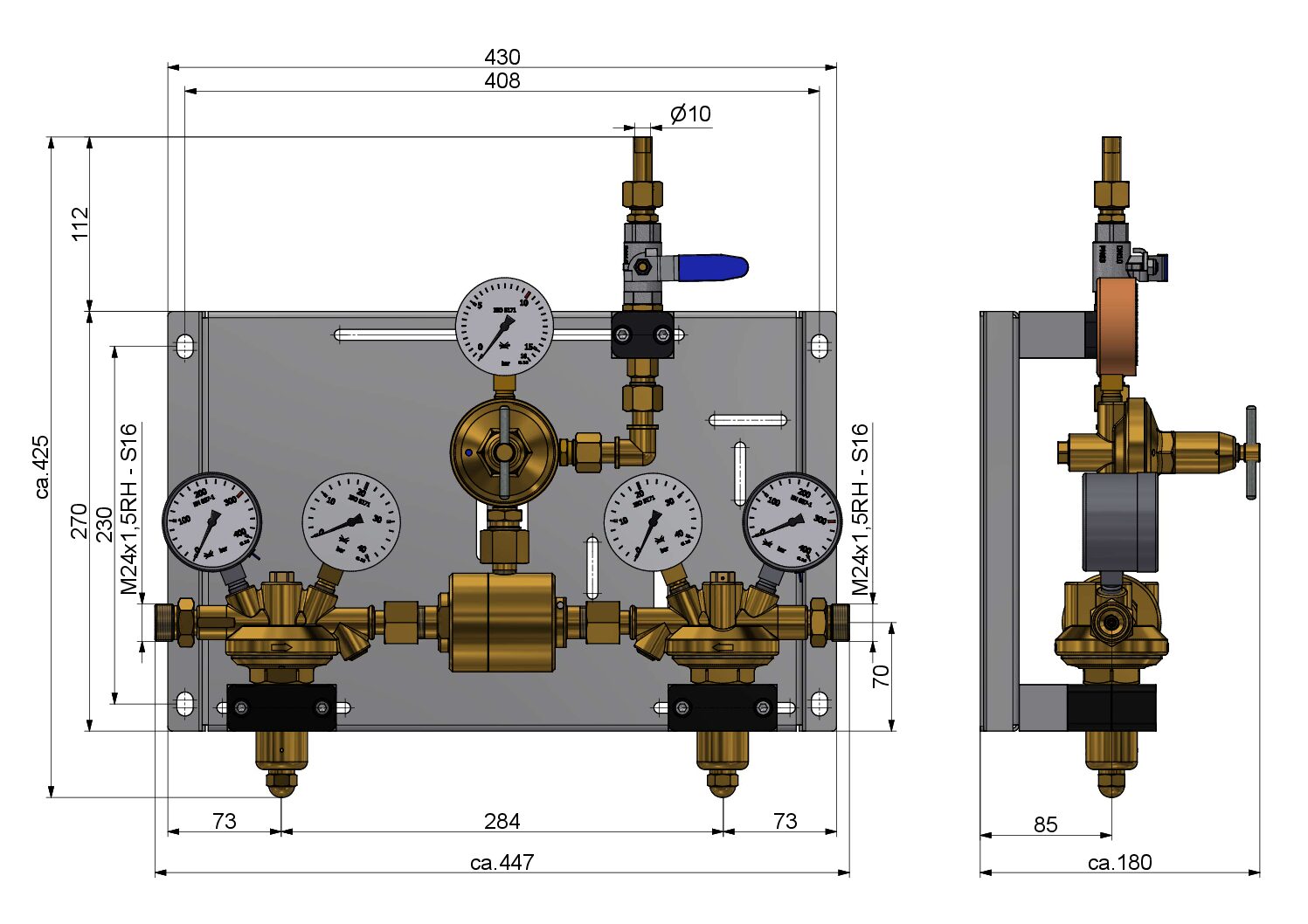 AM 35/300 K Effect Automatic Changeover Manifold - Image 2