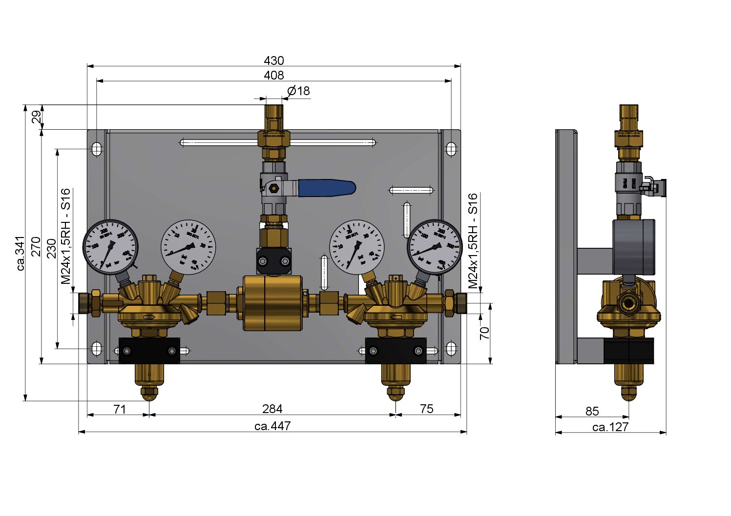 AM 35/300 H Effect Automatic Changeover Manifold - Image 2