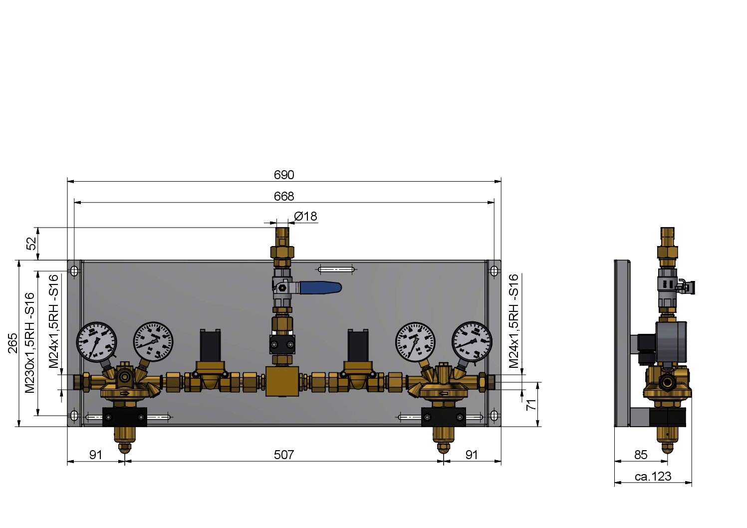 AM 40/300 KM Effect Electronically Assisted Automatic Changeover Manifold - Image 2