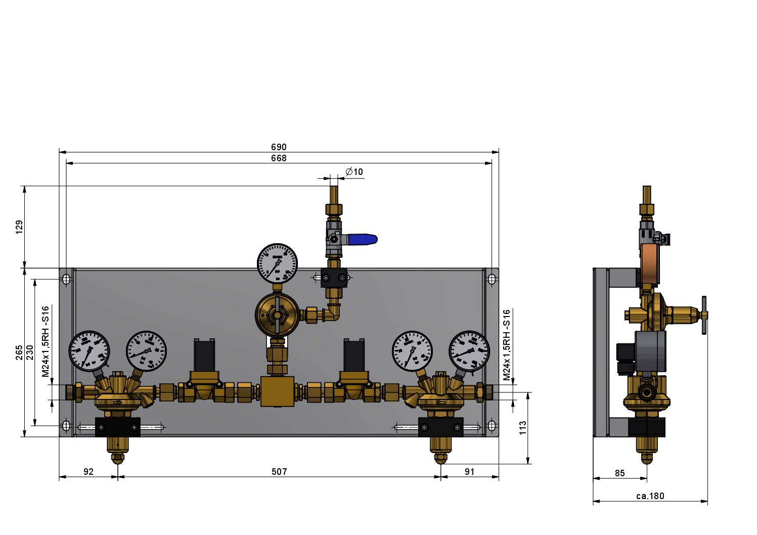 AM 35/300 KM Effect Electronically Assisted Automatic Changeover Manifold - Image 2
